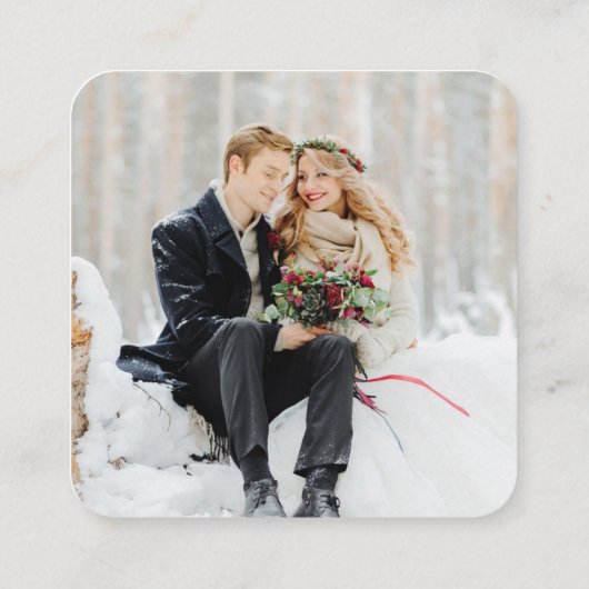 Hochzeitsseite | QR Code Minimaler Foto UAWG Begleitkarte (Rückseite)