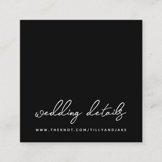 Hochzeitsseite | QR Code Minimalistisch Black UAWG Begleitkarte (Vorderseite)