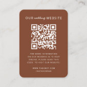 Hochzeitsseite | QR Code Minimalistisches Foto UAW Begleitkarte (Vorderseite)