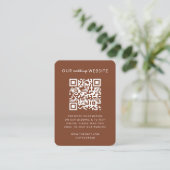 Hochzeitsseite | QR Code Minimalistisches Foto UAW Begleitkarte (Stehend Vorderseite)