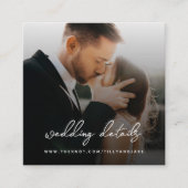 Hochzeitsseite | QR Code Minimalistisches Foto UAW Begleitkarte (Vorderseite)