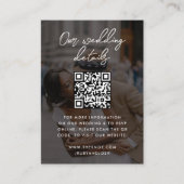 Hochzeitsseite | QR Code Minimalistisches Foto UAW Begleitkarte (Vorderseite)