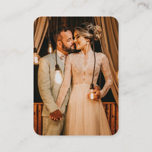 Hochzeitsseite | QR Code Minimalistisches Foto UAW Begleitkarte (Rückseite)