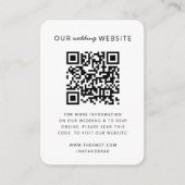 Hochzeitsseite | QR Code Minimalistisches Foto UAW Begleitkarte (Vorderseite)