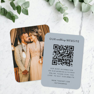 Hochzeitsseite QR Code Minimalistisches Foto UAW Begleitkarte
