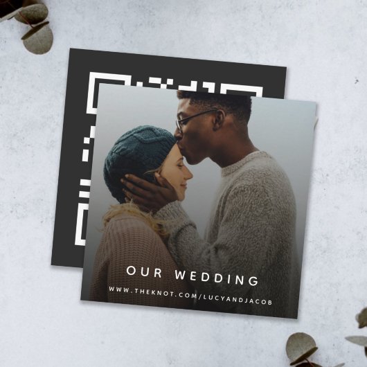 Hochzeitsseite | QR Code Modernes Foto UAWG Begleitkarte