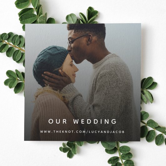 Hochzeitsseite | QR Code Modernes Foto UAWG Begleitkarte