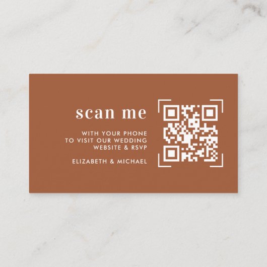 Hochzeitsseite | QR-Code-Prüfung Begleitkarte (Rückseite)