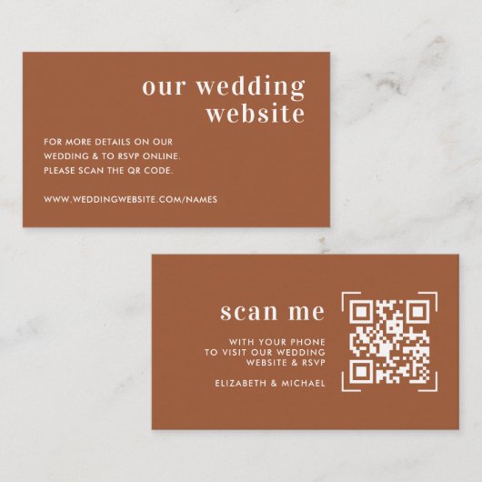 Hochzeitsseite | QR-Code-Prüfung Begleitkarte (Vorne/Hinten)