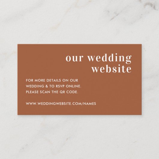 Hochzeitsseite | QR-Code-Prüfung Begleitkarte (Vorderseite)