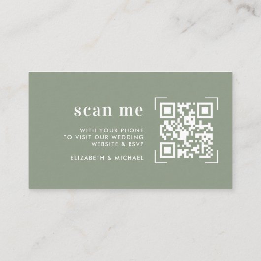 Hochzeitsseite | QR Code Scan Encryption Card Begleitkarte (Rückseite)