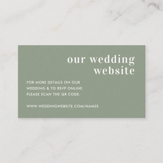 Hochzeitsseite | QR Code Scan Encryption Card Begleitkarte (Vorderseite)