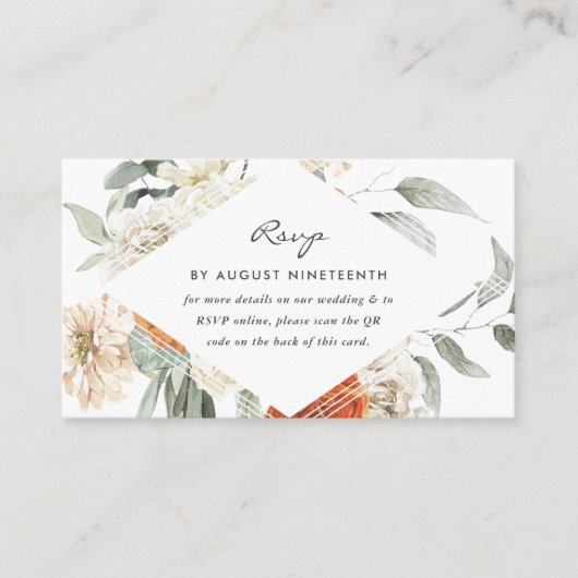 Hochzeitsseite | QR Code Scan Encryption Card Begleitkarte (Vorderseite)