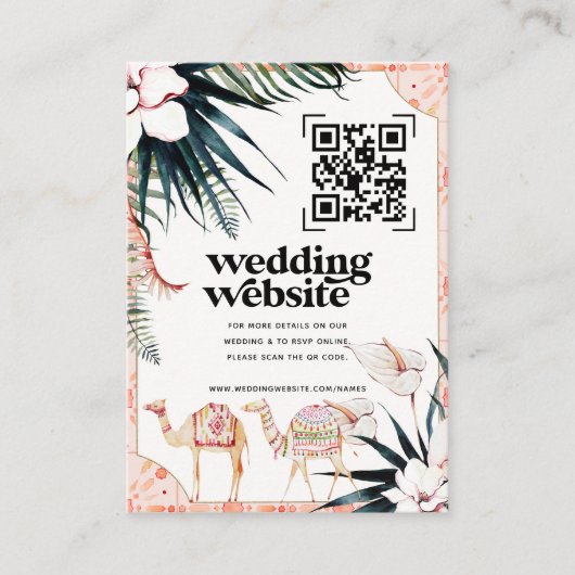Hochzeitsseite | QR Code Scan Foto Begleitkarte (Vorderseite)