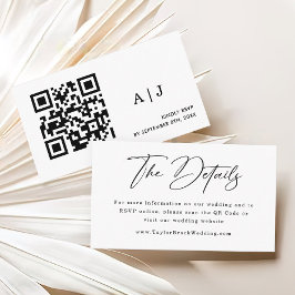 Hochzeitsseite | QR Code Wedding RSVP Begleitkarte