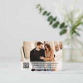 Hochzeitsseite QR Overlay Foto Coral Begleitkarte (Stehend Vorderseite)
