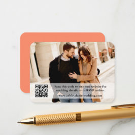 Hochzeitsseite QR Overlay Foto Coral Begleitkarte