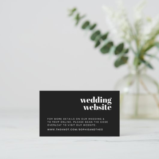 Hochzeitsseite | UAWG Scannable QR Code Retro Begleitkarte (Stehend Vorderseite)