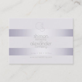 Hochzeitsseite | Violet Shimmer Streifen Monogramm Visitenkarte