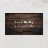 Hochzeitsseite | Weiße Schrift und rustikales Brau Begleitkarte (Rückseite)