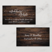 Hochzeitsseite | Weiße Schrift und rustikales Brau Begleitkarte (Vorne/Hinten)