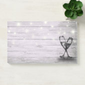 Hochzeitssekt Brille String Light Rustic Wood Post-it Klebezettel (Büro)