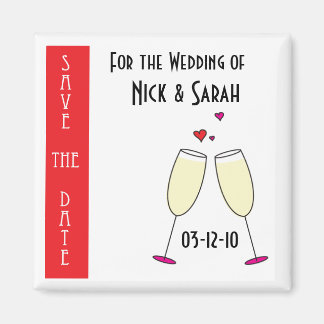 Hochzeitssekt Save the Date Magnet