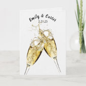 Hochzeitssekt Toast auf Weiß Karte (Vorderseite)