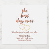 Hochzeitssektenherzen für die Probe anpassen Schaumweinetikett (Einzelnes Label)