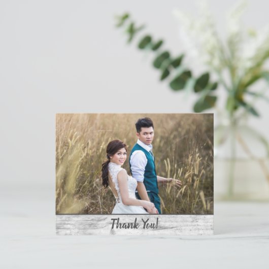 Hochzeitssemble Foto Vielen Dank zweiseitig rustik (Stehend Vorderseite)