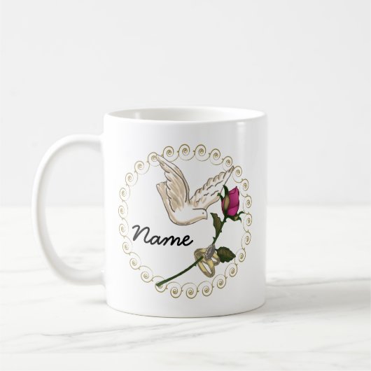 Hochzeitssender Rings Rose Hochzeit Tasse (Links)