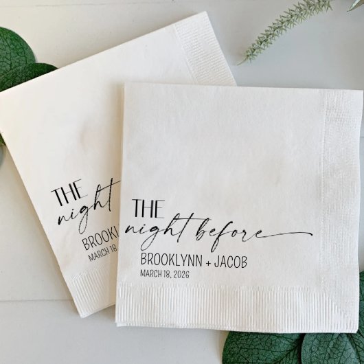 Hochzeitsservietten, Die Nacht vor, Hochzeit Serviette