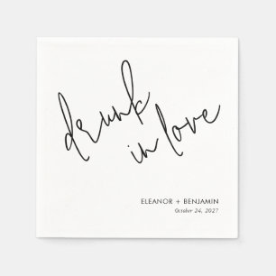 Hochzeitsservietten 'Drunk in Love' Minimalistisch Serviette