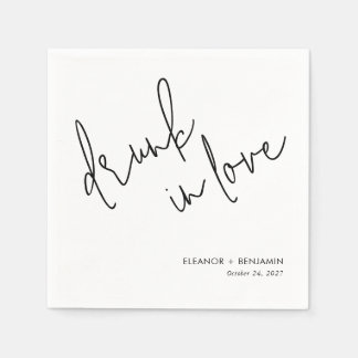 Hochzeitsservietten 'Drunk in Love' Minimalistisch Serviette