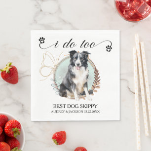 Hochzeitsservietten mit Border Collie mit Hundebil Serviette