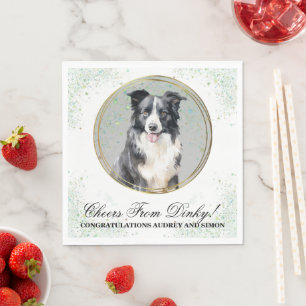 Hochzeitsservietten mit Border Collie mit Hundebil Serviette