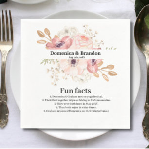 Hochzeitsservietten mit rosa Blumen und lustigen F Serviette
