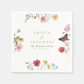 Hochzeitsservietten mit Wildblumengarten Serviette (Vorderseite)