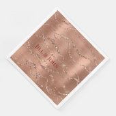 Hochzeitsservietten Rose Gold abstrakt Achat Serviette (Ecke)