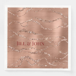 Hochzeitsservietten Rose Gold abstrakt Achat Serviette
