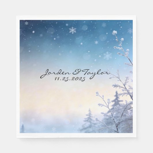 Hochzeitsservietten Soft Winter Daydream Serviette (Vorderseite)