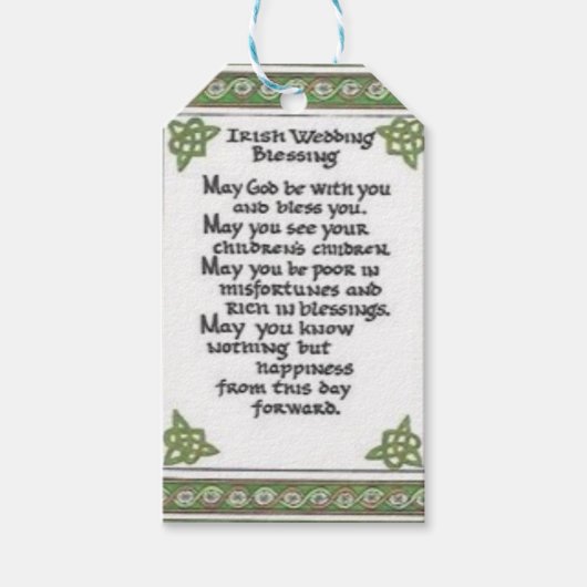 Hochzeitssessensack Geschenkanhänger (Vorderseite)