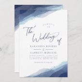 HochzeitsShades von Blue Soft Watercolor Einladung (Vorne/Hinten)