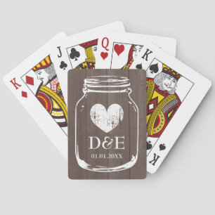 Hochzeitsshop Vintage-Mason-Glas-Spielkarten Spielkarten