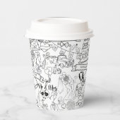 Hochzeitsshower-Brunch-Papierkaffeetassen Pappbecher (Links)