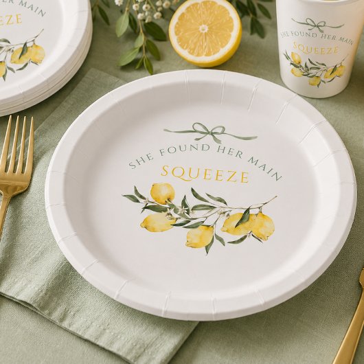 Hochzeitsshower Main Squeeze Citrus Sage Grün Pappteller