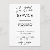 Hochzeitsshuttle-Service-Karte Begleitkarte (Vorderseite)