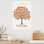 Hochzeitssignatur-Baumposter - Natürlicher Fall-XL Poster (Küche)