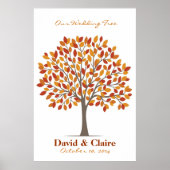 Hochzeitssignatur-Baumposter - Natürlicher Fall-XL Poster (Vorne)