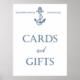 Hochzeitssignatur, CARDS und GIFTS, nautischer Sti Poster